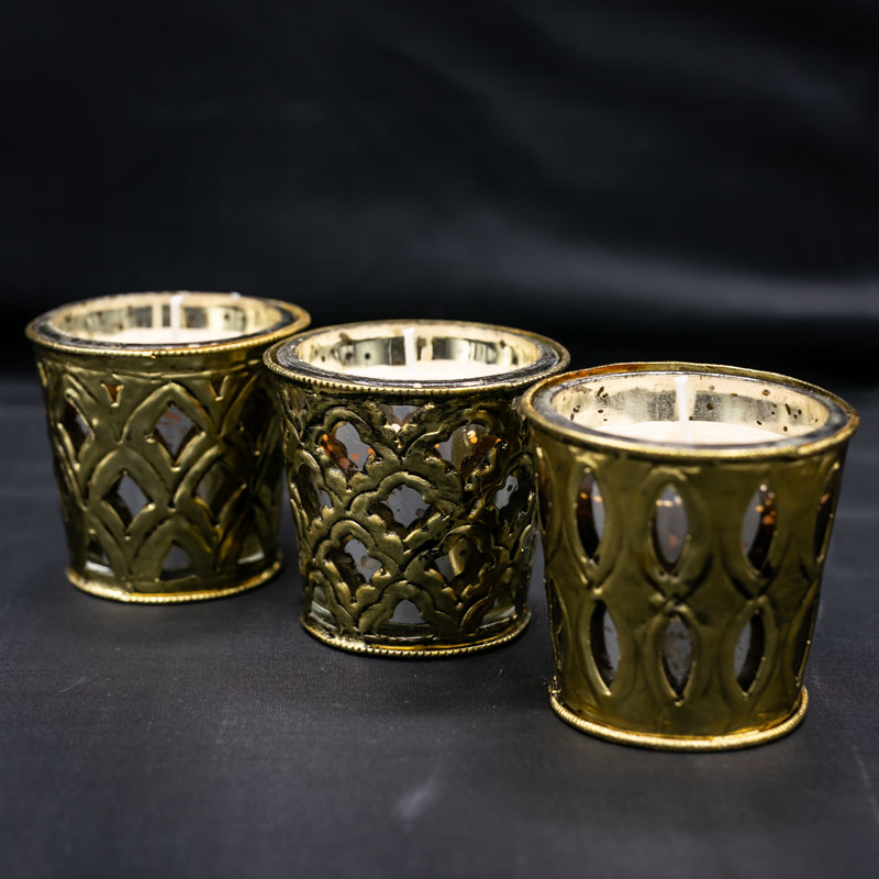 CANDELA IN CERA VEGETALE OLD GOLD 50 gr