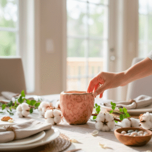Candela Vaso Fiore Dipinto