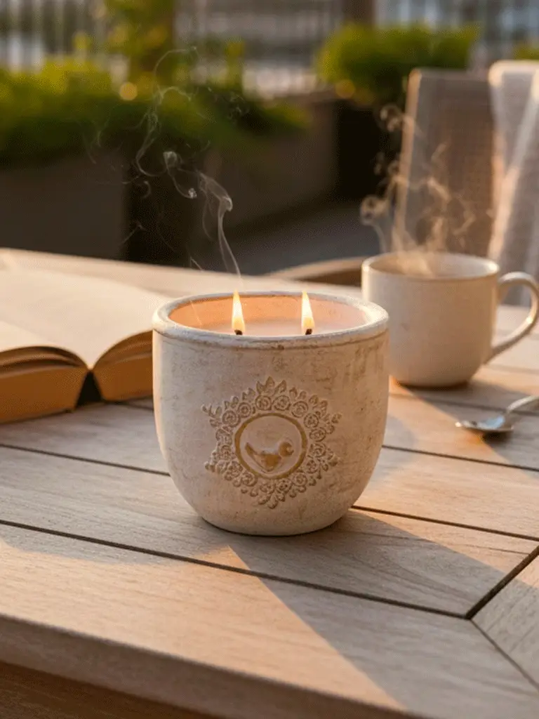 Candela Vaso Bianco Colomba - immagine 2