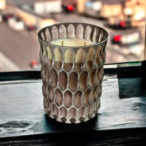 Candela Cilindro Viola e Argento Grande