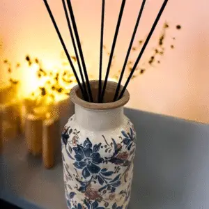 Vaso Ceramica Fiori blu e Rosa