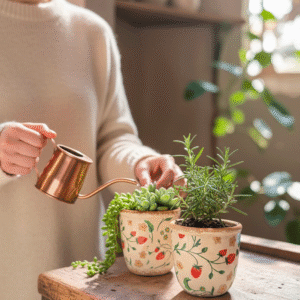 Vaso in ceramica con Fragoline di bosco