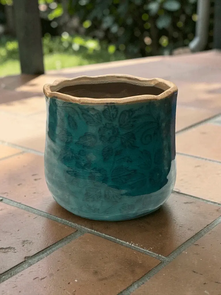 Vaso Turchese con fiori - immagine 3