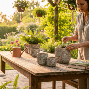 Vaso in ceramica con decorazione di Fiori