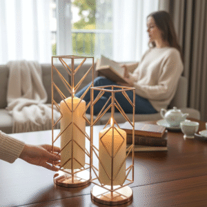 Candelabro in Metallo Oro