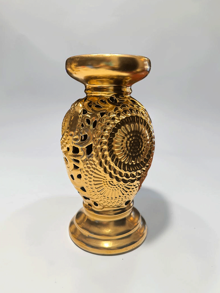 Candelabro in Ceramica Oro - immagine 2