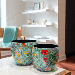 Coprivaso Metallo dipinto Colibrì