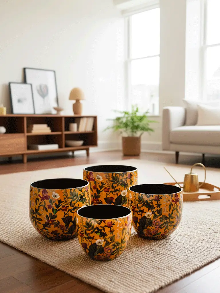 Coprivaso in Metallo dipinto Planter - immagine 2