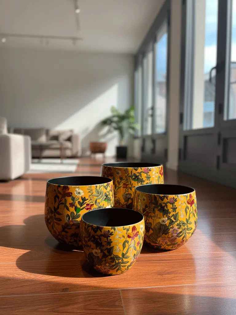 Coprivaso in Metallo dipinto Planter