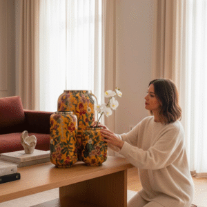 Vaso in Metallo dipinto Planter