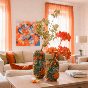 Vaso in Metallo dipinto Jungle