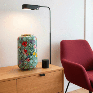 Vaso in Metallo dipinto Colibrì