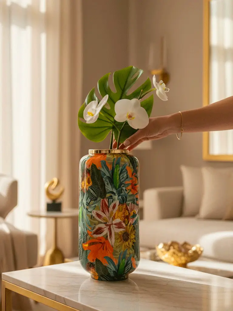 Vaso in Metallo dipinto Jungle - immagine 2