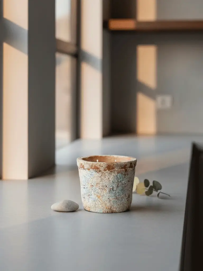 Candela Raku Turchese e Terracotta