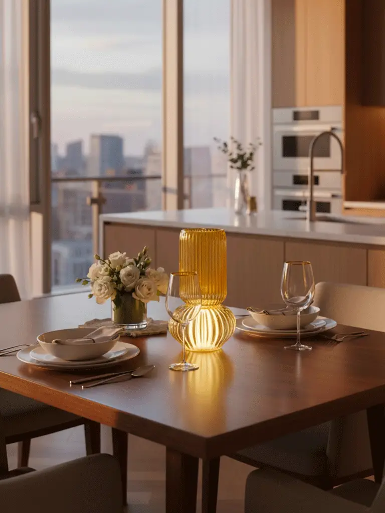 Battery-powered LED lantern that doubles as a flower vase