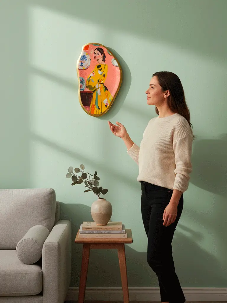 Vassoi decorativi in metallo dorato con decori smaltati - immagine 2